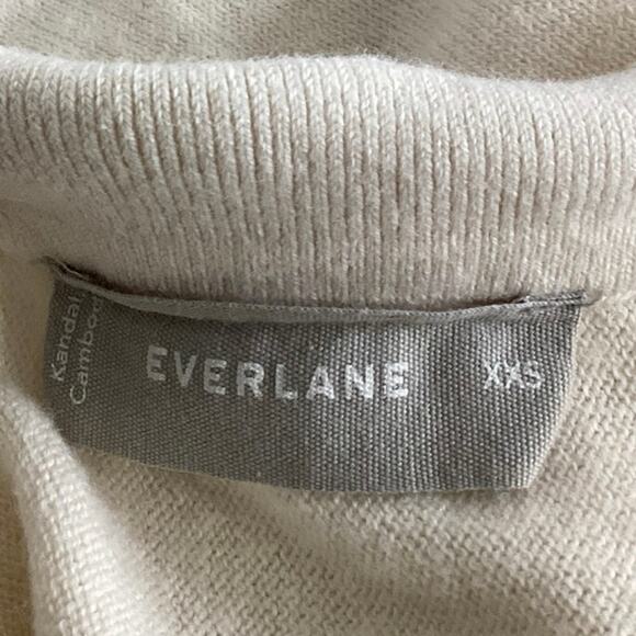 Everlane Women's Cream Wool Stretch Short Sleeve V Neck Polo Shirt Top Size XXS - Picture 3 of 4